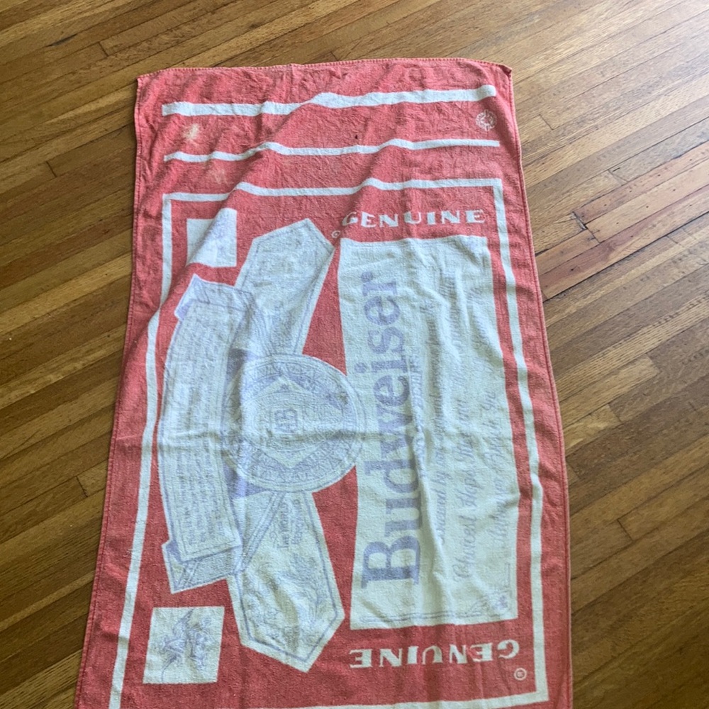 🍺🇺🇸 Budweiser King of Beers 26” x 56” Vintage 1980s / 1990s Beach Towel 🦅🍻